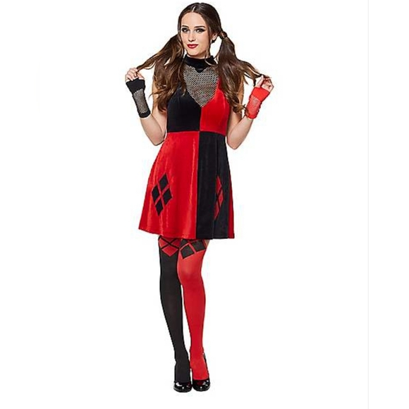 Velvet Harley Quinn Dress - Picture 2 of 9